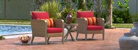 Grantina™ Set of 2 Sunbrella® Outdoor Club Chairs & Side Table - Centered Ink