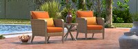 Grantina™ Set of 2 Sunbrella® Outdoor Club Chairs & Side Table - Centered Ink