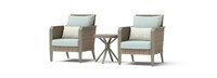 Grantina™ Set of 2 Sunbrella® Outdoor Club Chairs & Side Table - Spa Blue