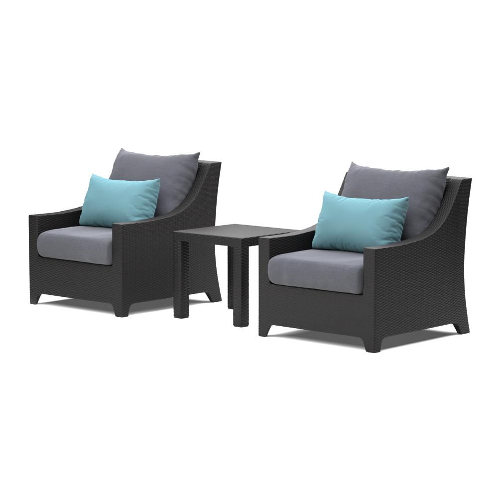 Deco Club Chairs and Side Table - Gray