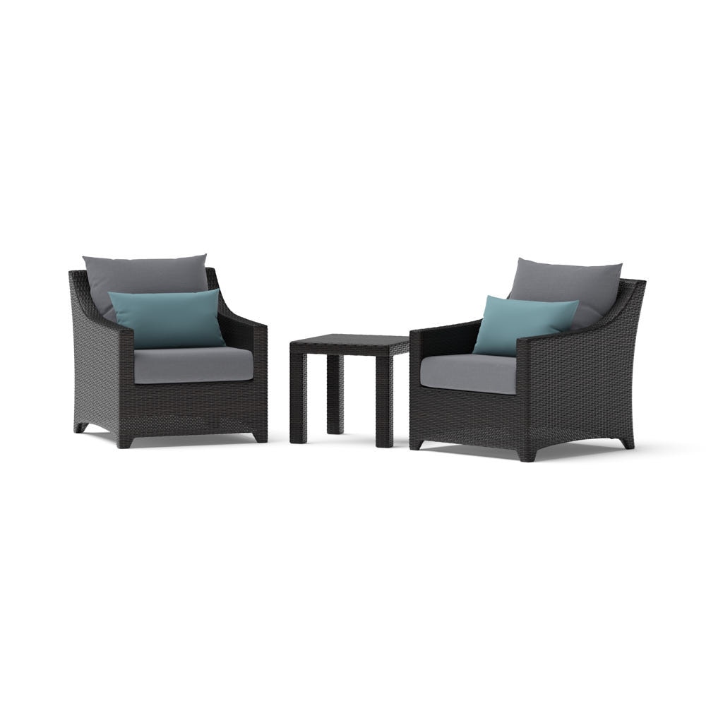 Deco™ 3 Piece Outdoor Club Chairs & Side Table - Olefin Gray