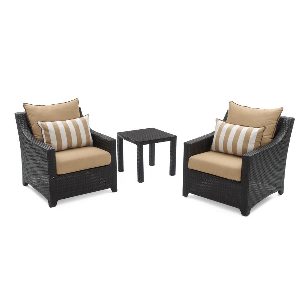 Deco™ Set of 2 Sunbrella® Outdoor Club Chairs & Side Table - Maxim Beige