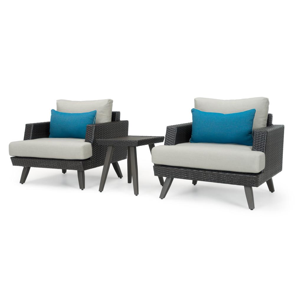 Portofino Casual Club Chairs with Side Table - Dove Gray