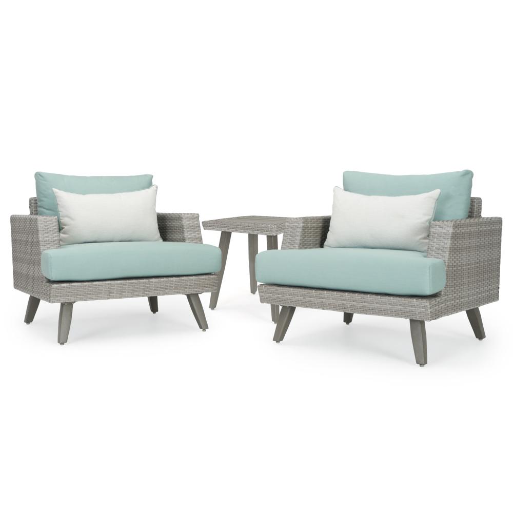 Portofino Casual Club Chairs with Side Table - Spa Blue