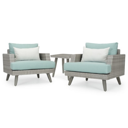 Portofino® Casual Sunbrella® Outdoor Club Chair & Side Table - Spa Blue