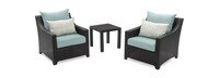 Deco™ Set of 2 Sunbrella® Outdoor Club Chairs & Side Table - Spa Blue