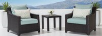 Deco™ Set of 2 Sunbrella® Outdoor Club Chairs & Side Table - Spa Blue