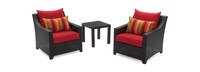 Deco™ Set of 2 Sunbrella® Outdoor Club Chairs & Side Table - Sunset Red