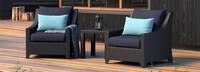 Deco™ Set of 2 Sunbrella® Outdoor Club Chairs & Side Table - Sunset Red