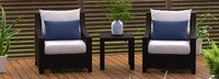 Deco™ Set of 2 Sunbrella® Outdoor Club Chairs & Side Table - Sunset Red
