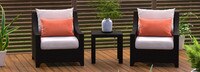 Deco™ Set of 2 Sunbrella® Outdoor Club Chairs & Side Table - Sunset Red