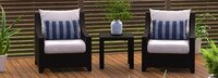 Deco™ Set of 2 Sunbrella® Outdoor Club Chairs & Side Table - Sunset Red