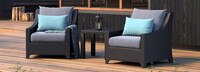 Deco™ Set of 2 Sunbrella® Outdoor Club Chairs & Side Table - Sunset Red