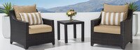 Deco™ Set of 2 Sunbrella® Outdoor Club Chairs & Side Table - Sunset Red