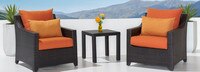 Deco™ Set of 2 Sunbrella® Outdoor Club Chairs & Side Table - Sunset Red