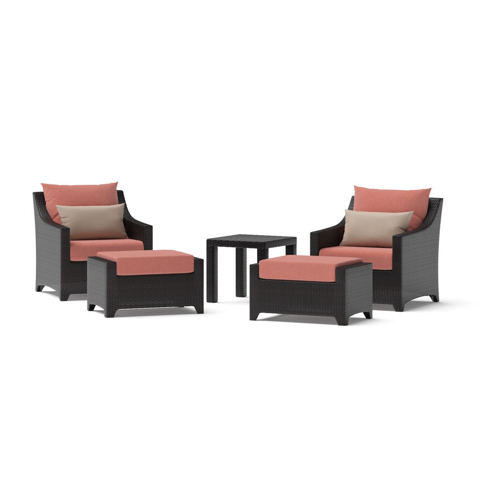 Deco™ 5 Piece Sunbrella® Outdoor Club Chair & Ottoman Set - Play Adobe