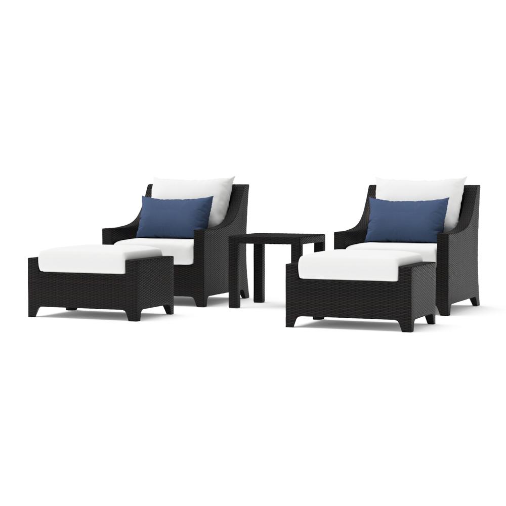 Deco 5 Piece Club Chair and Ottoman Set - Bliss Ink