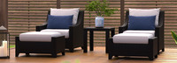 Deco™ 5 Piece Sunbrella® Outdoor Club Chair & Ottoman Set - Charcoal Gray