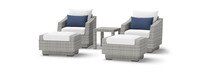 Cannes™ 5 Piece Club Chair & Ottoman Set - Bliss Ink