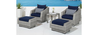 Cannes™ 5 Piece Club Chair & Ottoman Set - Bliss Ink