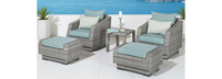 Cannes™ 5 Piece Club Chair & Ottoman Set - Bliss Ink