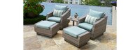 Cannes™ 5 Piece Club Chair and Ottoman Set - Bliss Blue