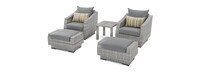 Cannes™ 5 Piece Sunbrella® Outdoor Club Chair & Ottoman Set - Charcoal Gray