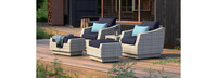 Cannes™ 5 Piece Sunbrella® Outdoor Club Chair & Ottoman Set - Charcoal Gray