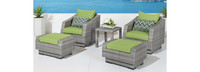 Cannes™ 5 Piece Sunbrella® Outdoor Club Chair & Ottoman Set - Charcoal Gray
