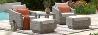 Cannes™ 5 Piece Club Chair and Ottoman Set - Ginkgo Green