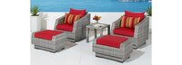 Cannes™ 5 Piece Club Chair and Ottoman Set - Ginkgo Green