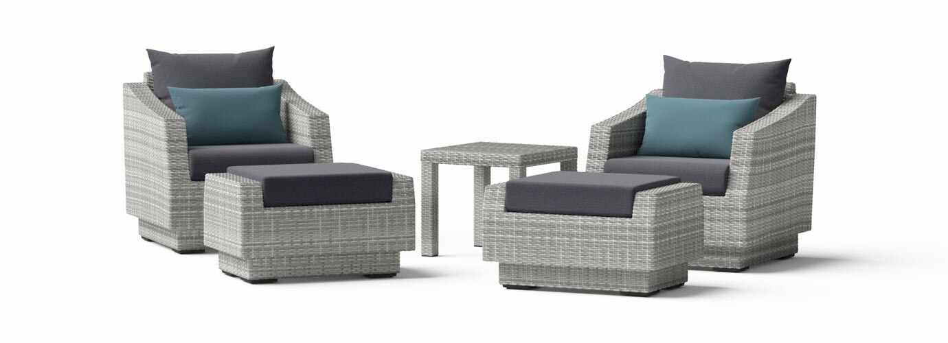 RST Brands Cannes Outdoor Club Chair & Ottoman Set