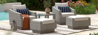 Cannes™ 5 Piece Club Chair & Ottoman Set - Gray