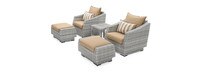 Cannes™ 5 Piece Sunbrella® Outdoor Club Chair & Ottoman Set - Maxim Beige