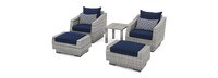 Cannes™ 5 Piece Sunbrella® Outdoor Club Chair & Ottoman Set - Navy Blue