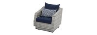 Cannes™ 5 Piece Sunbrella® Outdoor Club Chair & Ottoman Set - Navy Blue