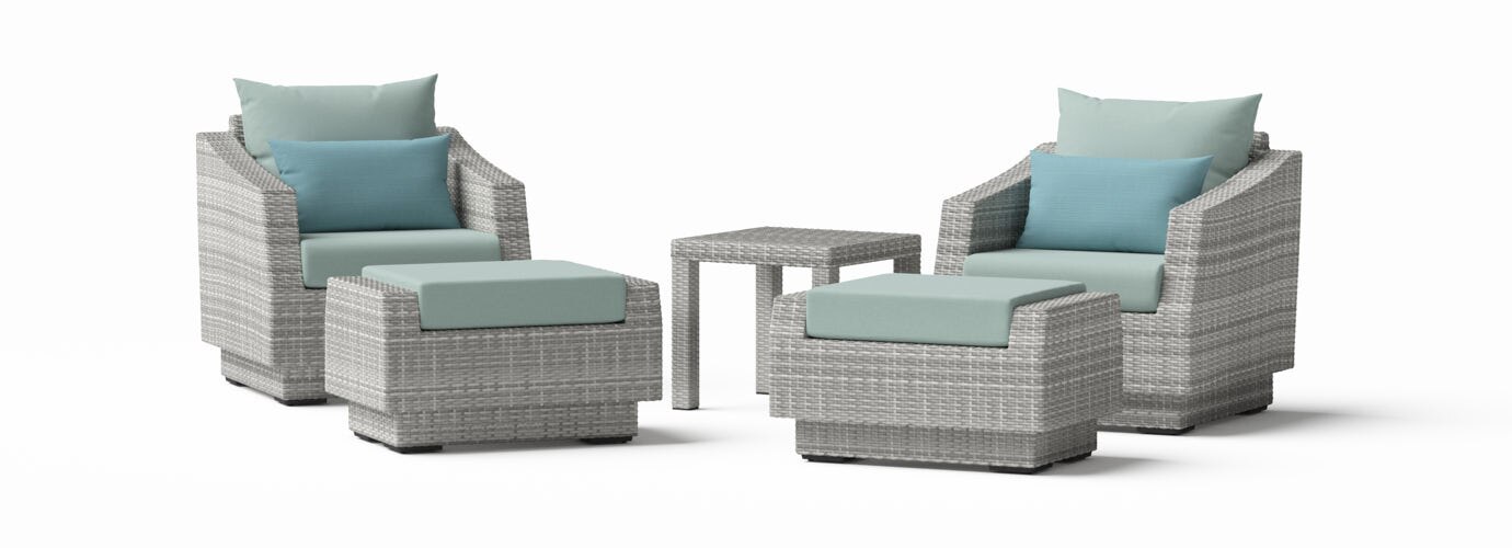 RST Brands Cannes Outdoor Club Chair & Ottoman Set - Thumbnail 3