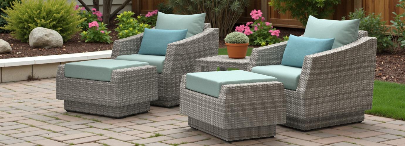RST Brands Cannes Outdoor Club Chair and Ottoman - Thumbnail 5