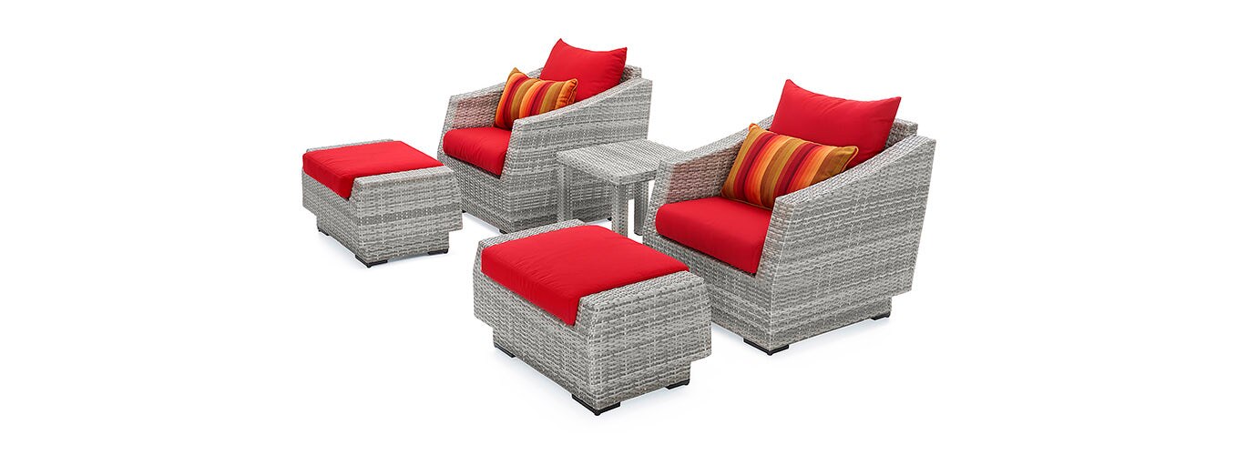 RST Brands Cannes Outdoor Club Chair and Ottoman - Thumbnail 4