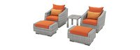 Cannes™ 5 Piece Sunbrella® Outdoor Club Chair & Ottoman Set - Tikka Orange