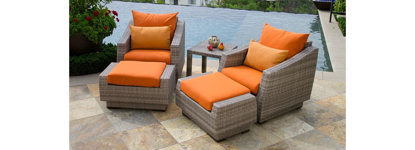 RST Brands Cannes Outdoor Club Chair & Ottoman Set - Thumbnail 2