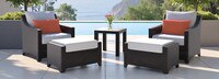 Deco™ 5 Piece Sunbrella® Outdoor Club Chair & Ottoman Set - Cast Coral