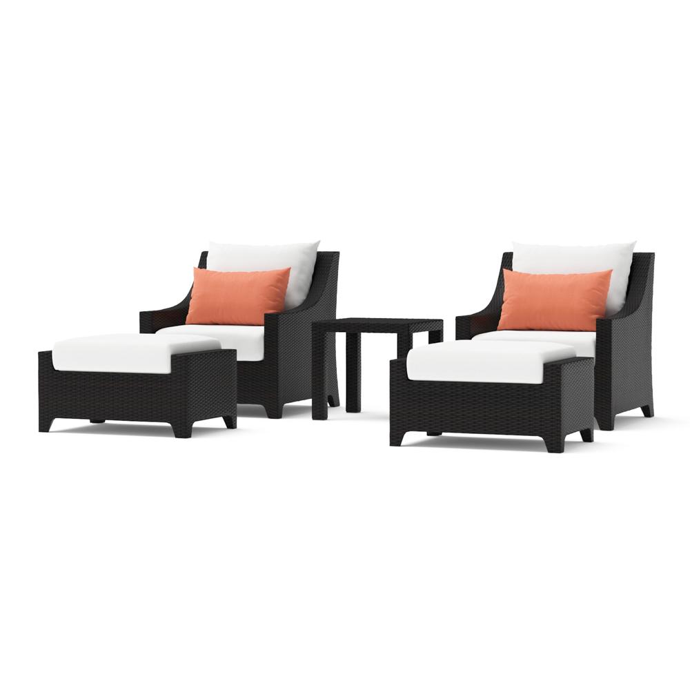 Deco™ 5 Piece Club Chair & Ottoman Set - Cast Coral