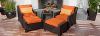 Deco™ 5 Piece Sunbrella® Outdoor Club Chair & Ottoman Set - Ginkgo Green