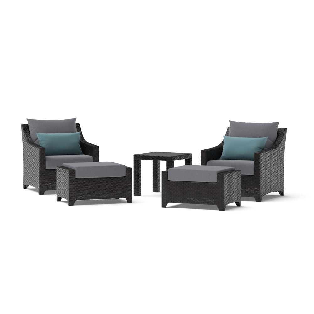 Deco™ 5 Piece Outdoor Club Chair & Ottoman Set - Olefin Gray