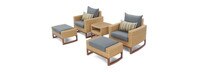 Mili™ 5 Piece Sunbrella® Outdoor Club Chair & Ottoman Set - Charcoal Gray