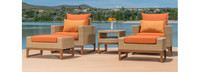 Mili™ 5 Piece Sunbrella® Outdoor Club Chair & Ottoman Set - Charcoal Gray