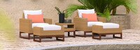 Mili™ 5 Piece Sunbrella® Outdoor Club Chair & Ottoman Set - Cast Coral