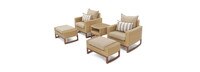 Mili™ 5 Piece Sunbrella® Outdoor Club Chair & Ottoman Set - Maxim Beige