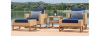 Mili™ 5 Piece Sunbrella® Outdoor Club Chair & Ottoman Set - Maxim Beige